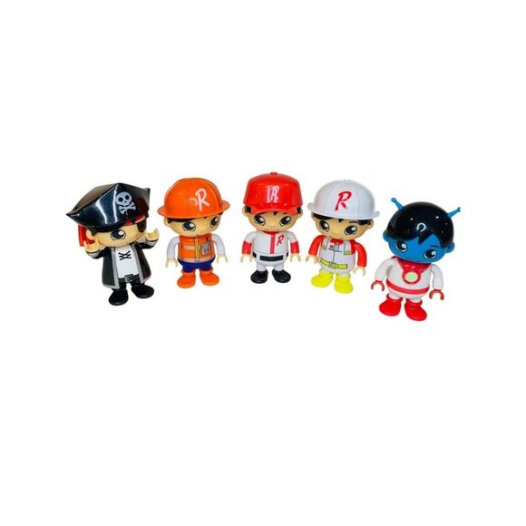 Ryan's World Lot of 5 Figurines Articulated Figures Bonkers Toys 3" - Picture 1 of 9